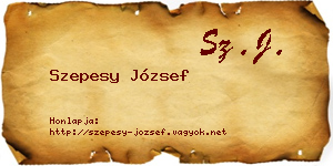 Szepesy József névjegykártya
